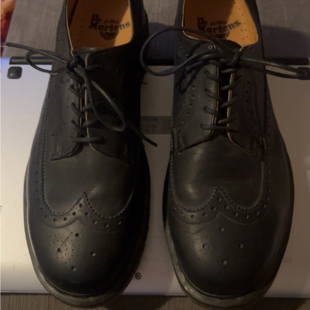 Dr. Martens Black Oxford Shoes with Brogue Detailing